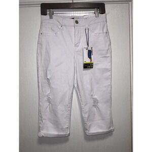 Royalty For Me Slim Stretch Petite Skinny Crop 6P White High Rise